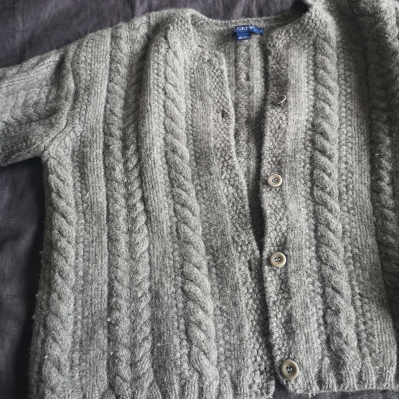 J Crew 100% wool grey cardigan - Picture 1 of 7